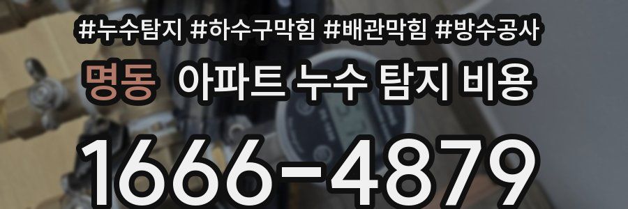명동 아파트 누수 탐지 비용