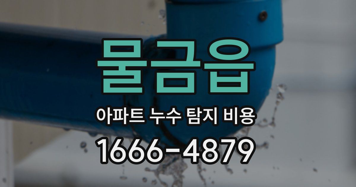물금읍 아파트 누수 탐지 비용
