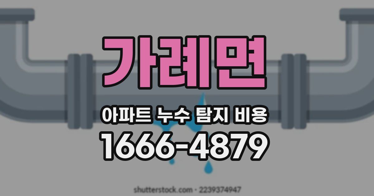 가례면 아파트 누수 탐지 비용