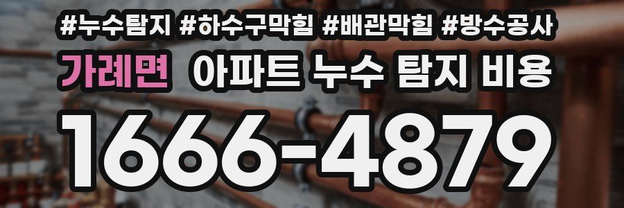 가례면 아파트 누수 탐지 비용