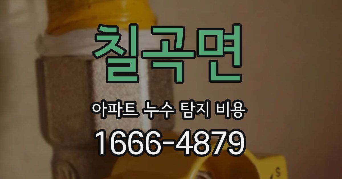 칠곡면 아파트 누수 탐지 비용