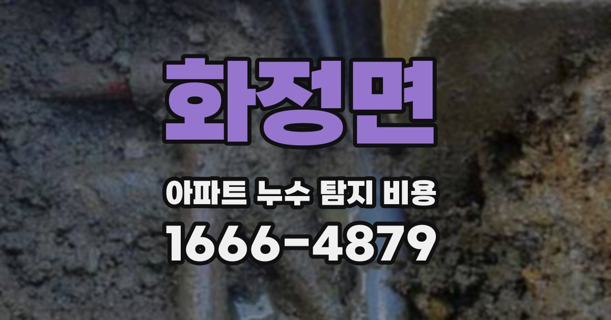화정면 아파트 누수 탐지 비용