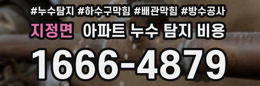 지정면 아파트 누수 탐지 비용