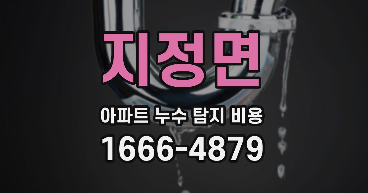 지정면 아파트 누수 탐지 비용