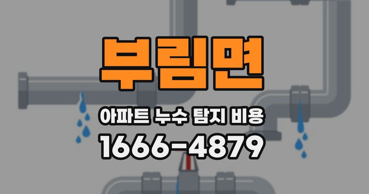 부림면 아파트 누수 탐지 비용