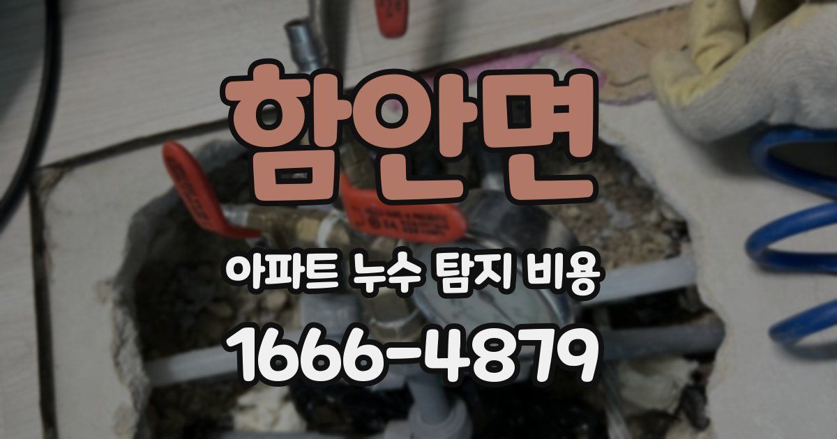 함안면 아파트 누수 탐지 비용