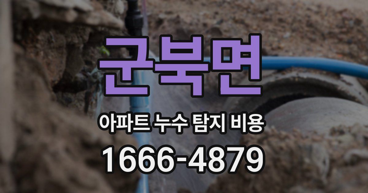 군북면 아파트 누수 탐지 비용