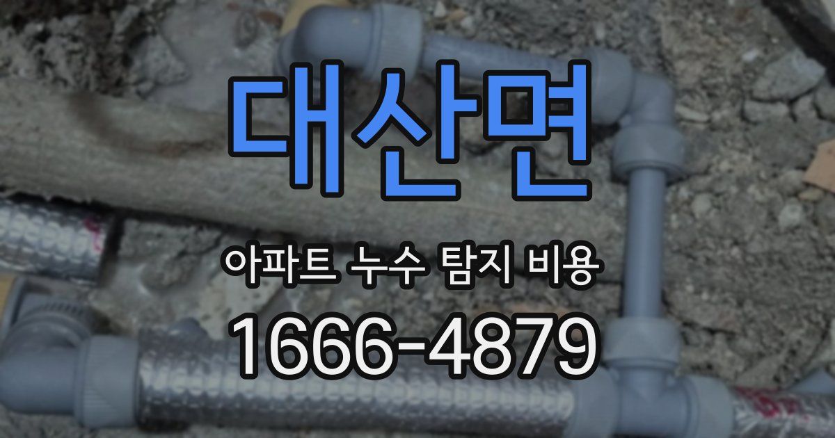 대산면 아파트 누수 탐지 비용