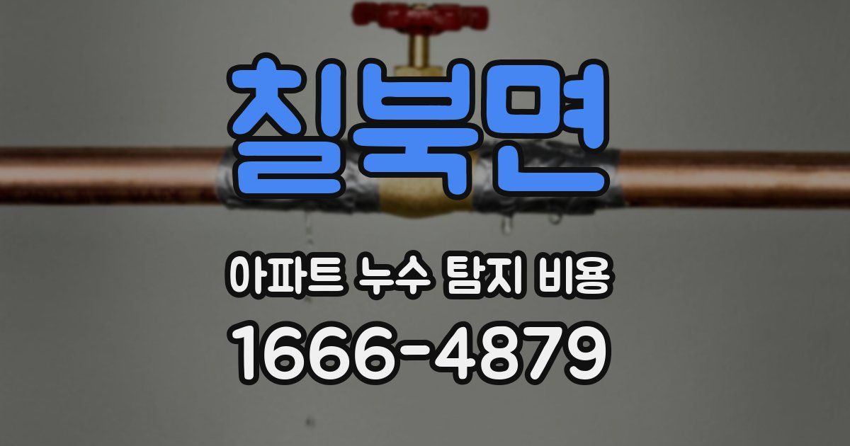 칠북면 아파트 누수 탐지 비용