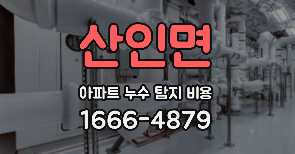 산인면 아파트 누수 탐지 비용