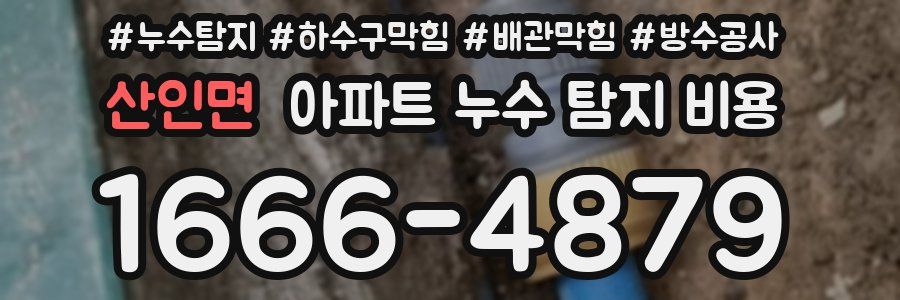 산인면 아파트 누수 탐지 비용
