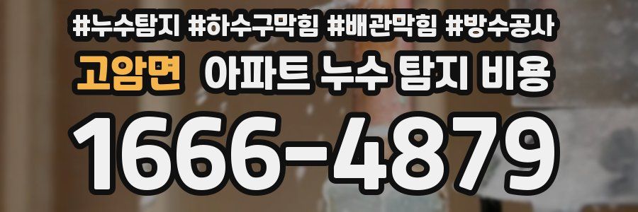 고암면 아파트 누수 탐지 비용