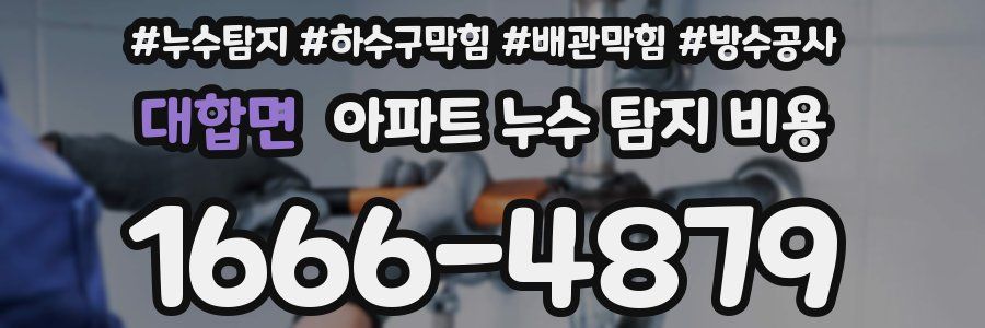 대합면 아파트 누수 탐지 비용