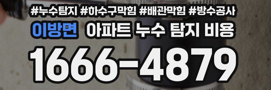 이방면 아파트 누수 탐지 비용