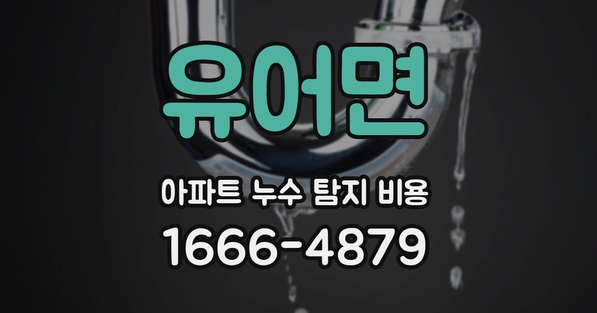 유어면 아파트 누수 탐지 비용