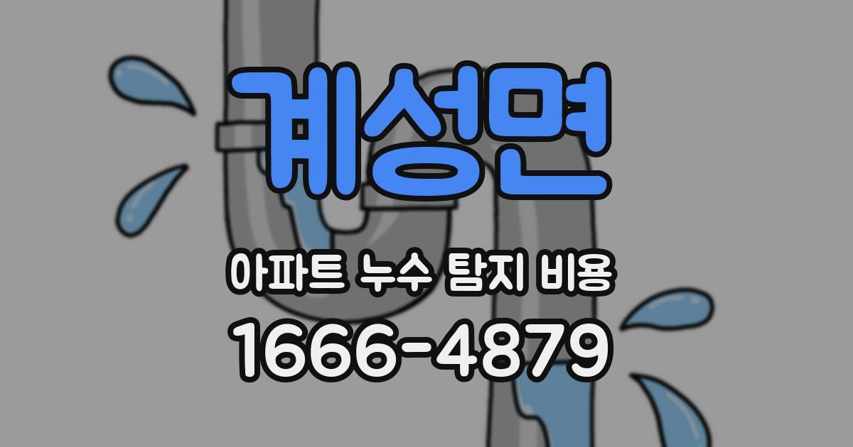 계성면 아파트 누수 탐지 비용