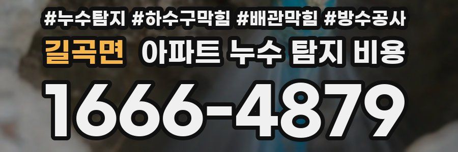 길곡면 아파트 누수 탐지 비용