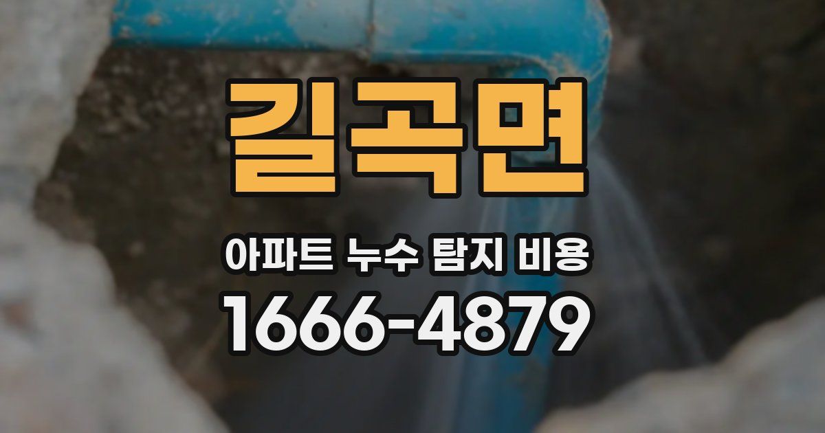 길곡면 아파트 누수 탐지 비용