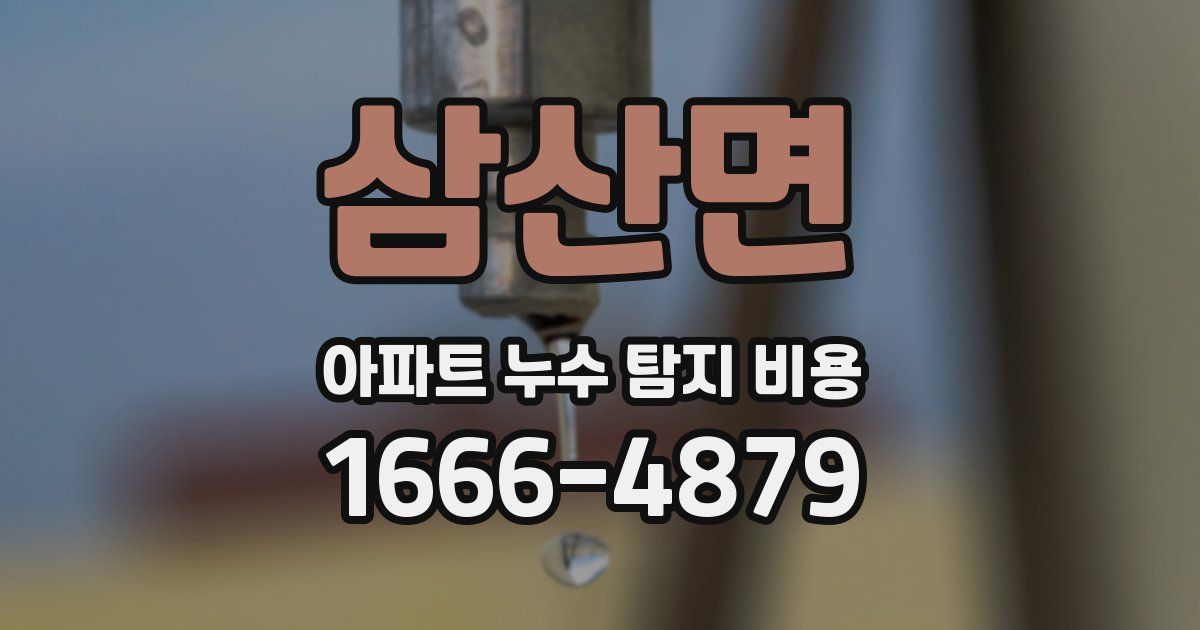 삼산면 아파트 누수 탐지 비용