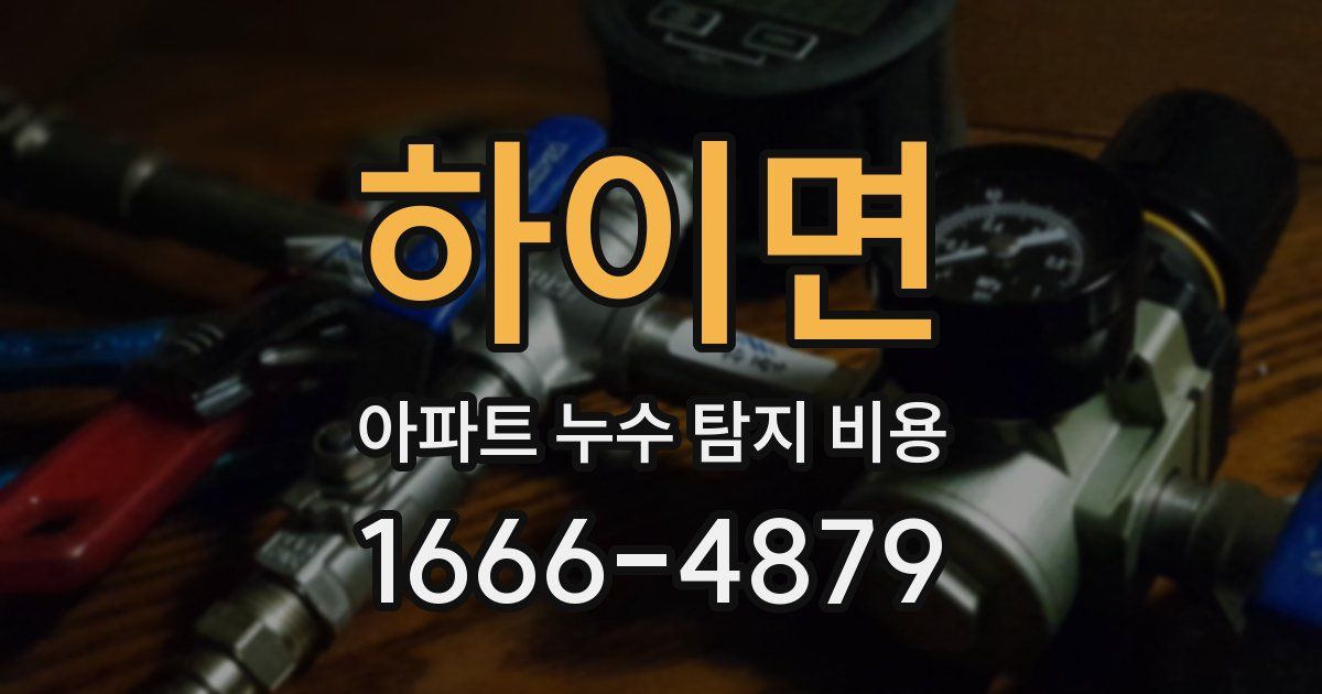 하이면 아파트 누수 탐지 비용