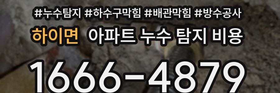 하이면 아파트 누수 탐지 비용