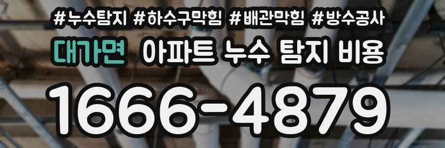 대가면 아파트 누수 탐지 비용