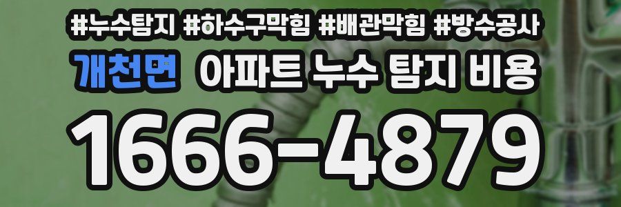 개천면 아파트 누수 탐지 비용