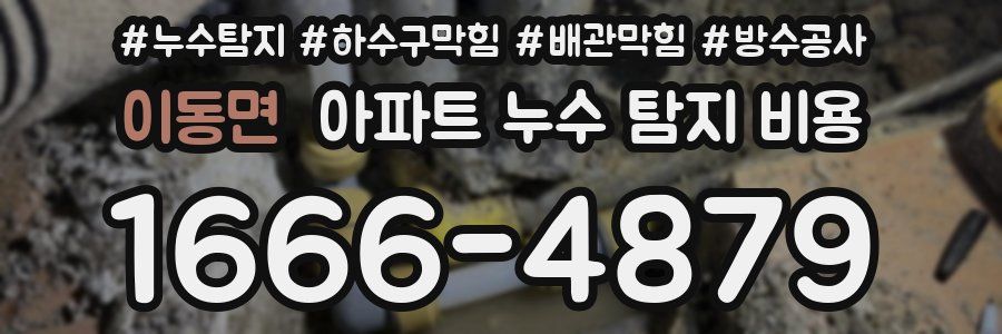 이동면 아파트 누수 탐지 비용