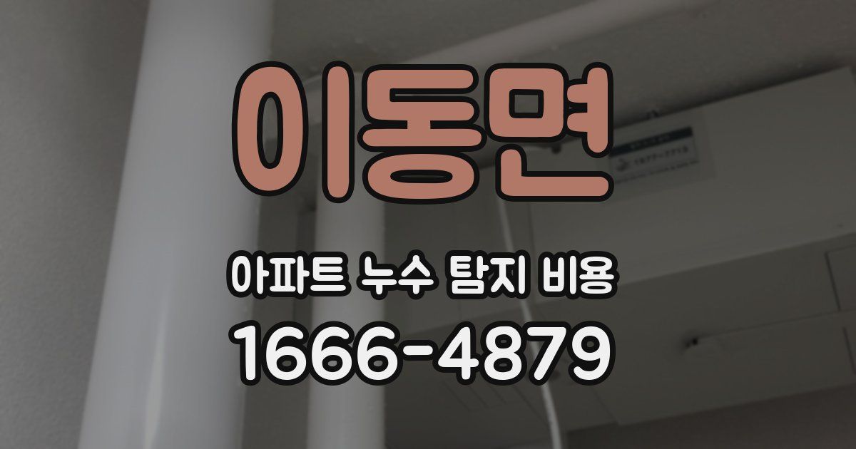 이동면 아파트 누수 탐지 비용