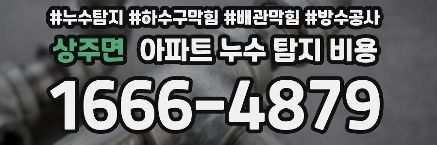 상주면 아파트 누수 탐지 비용
