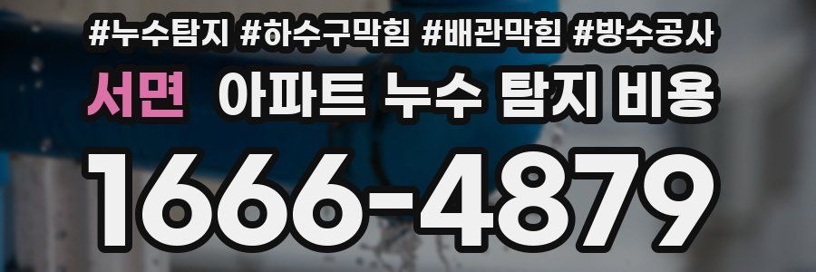 서면 아파트 누수 탐지 비용