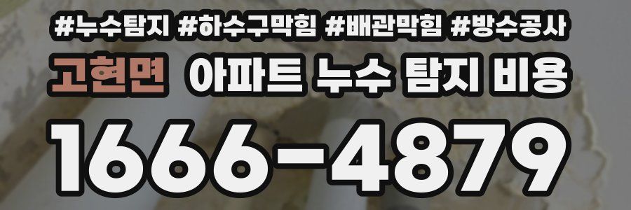 고현면 아파트 누수 탐지 비용