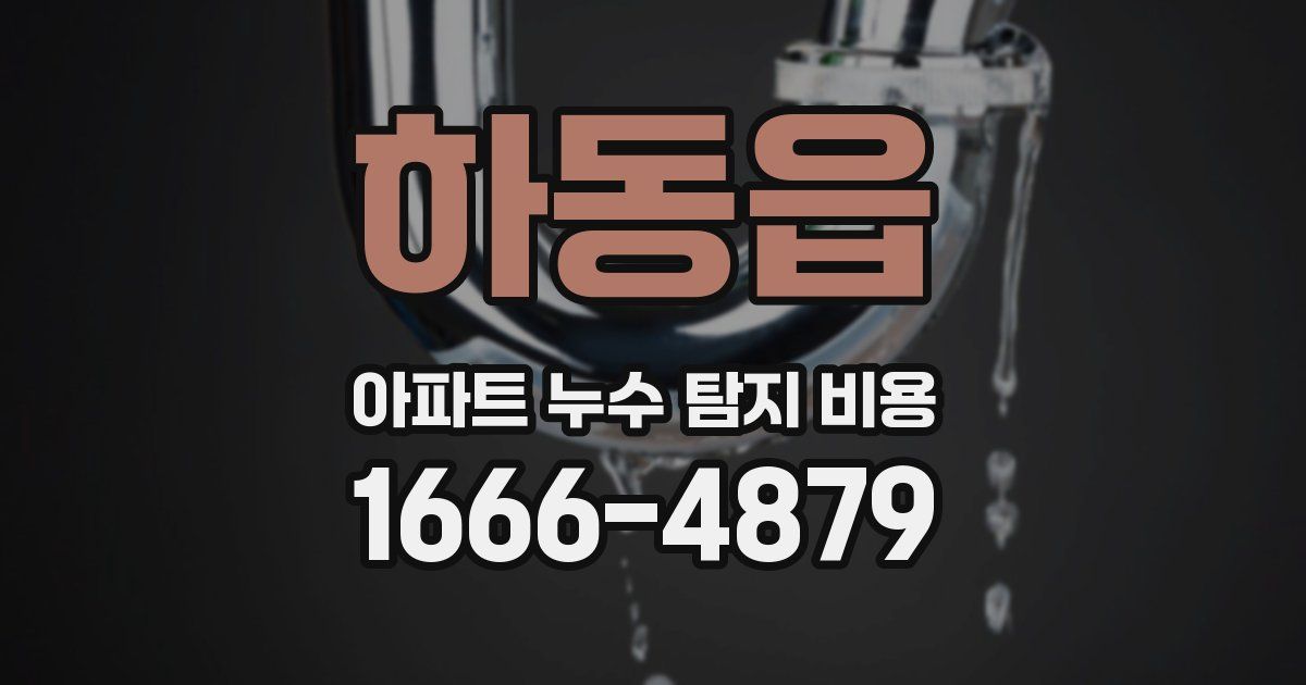 하동읍 아파트 누수 탐지 비용