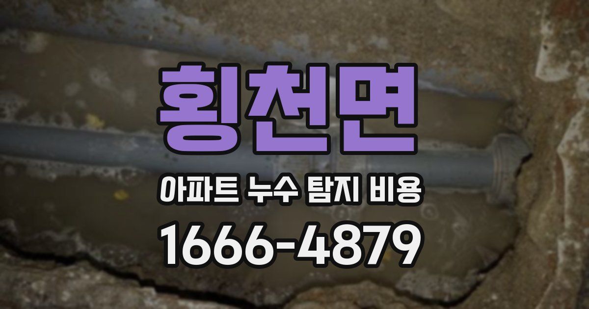횡천면 아파트 누수 탐지 비용