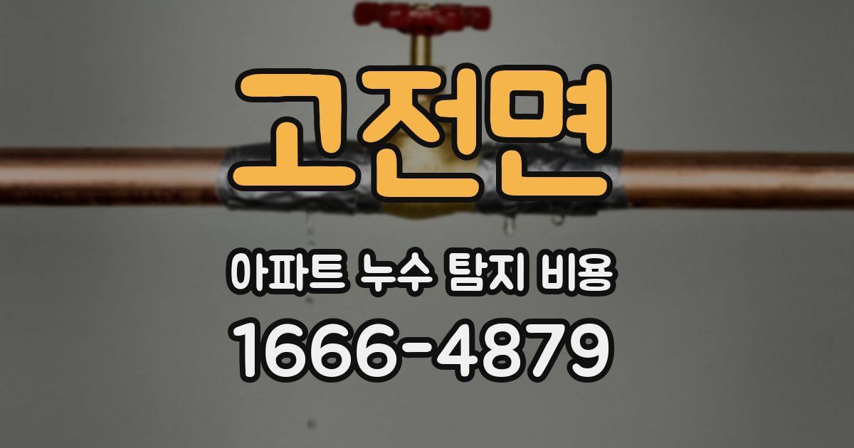 고전면 아파트 누수 탐지 비용