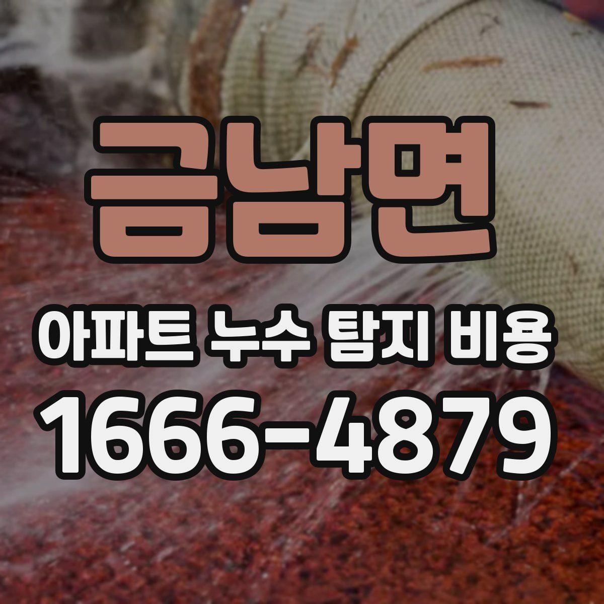 금남면 아파트 누수 탐지 비용