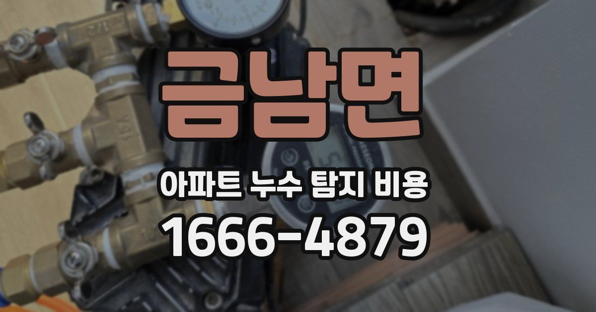금남면 아파트 누수 탐지 비용