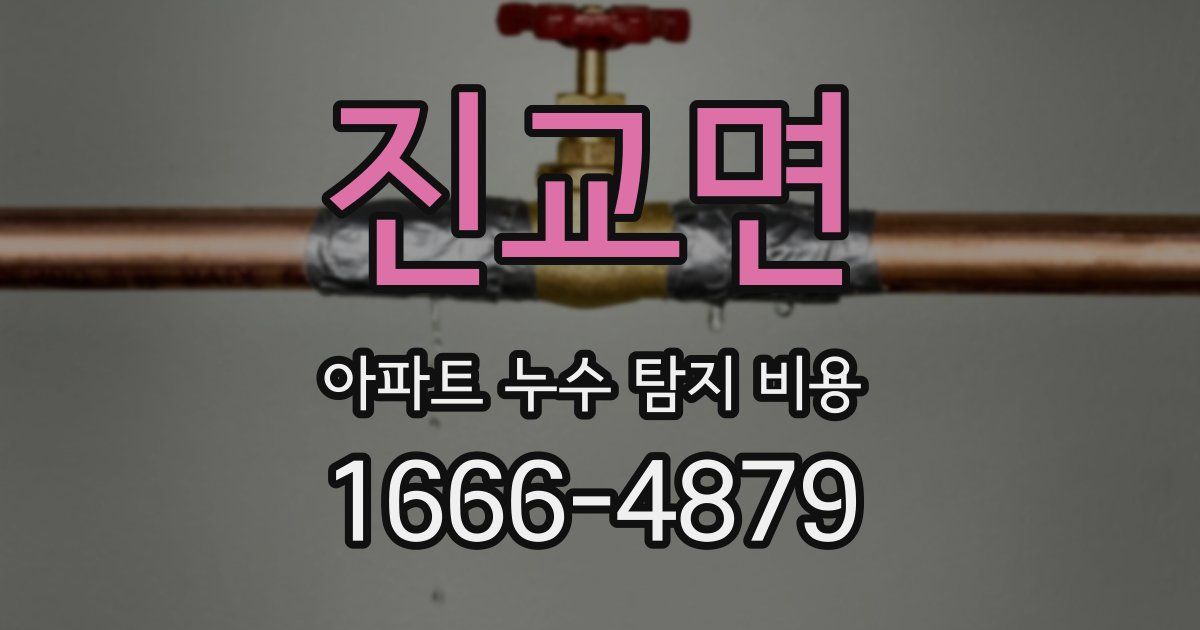 진교면 아파트 누수 탐지 비용