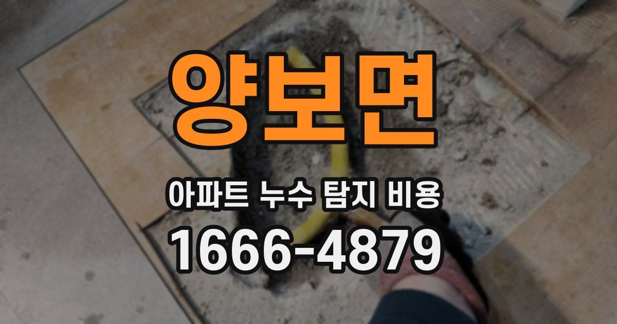 양보면 아파트 누수 탐지 비용