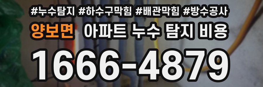 양보면 아파트 누수 탐지 비용