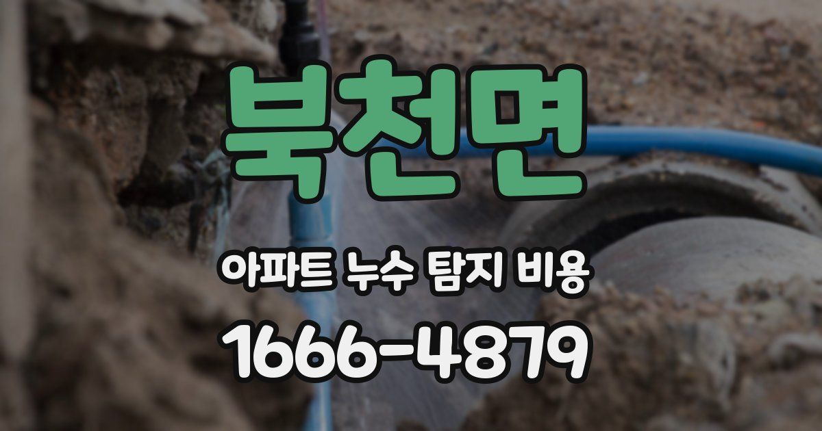 북천면 아파트 누수 탐지 비용