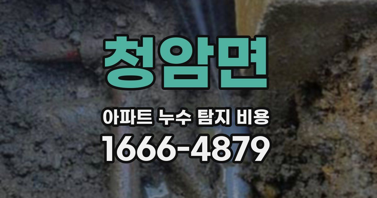 청암면 아파트 누수 탐지 비용