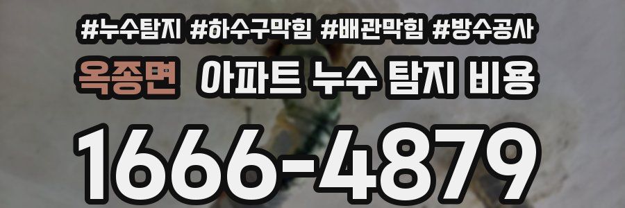 옥종면 아파트 누수 탐지 비용