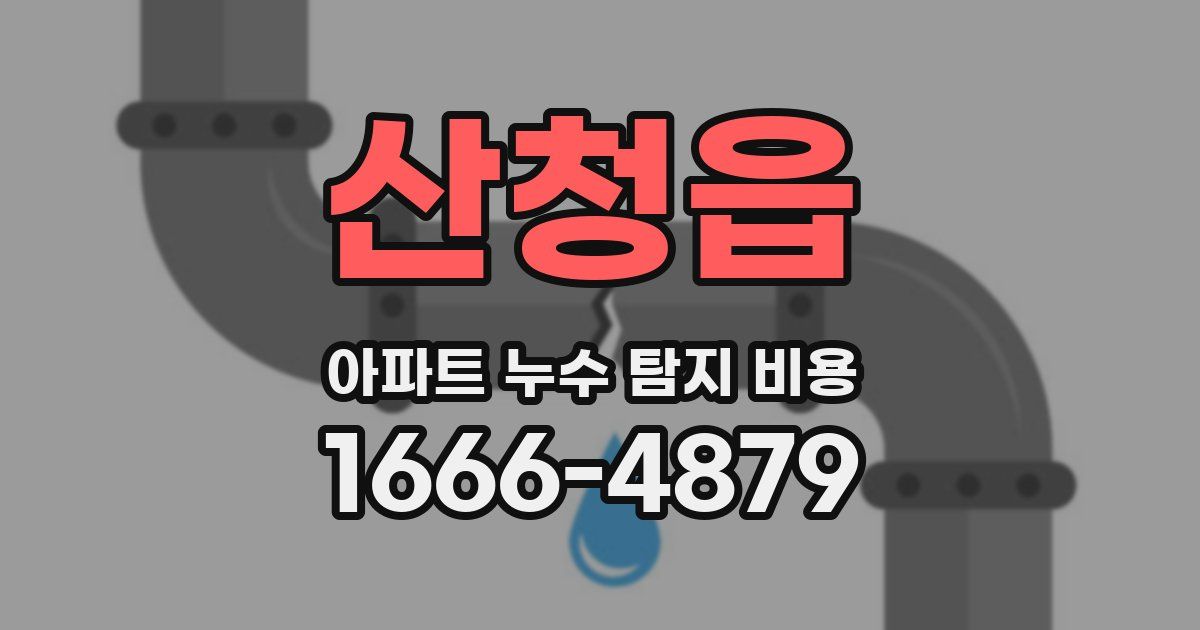 산청읍 아파트 누수 탐지 비용