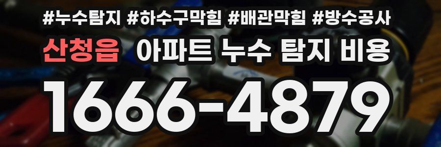 산청읍 아파트 누수 탐지 비용