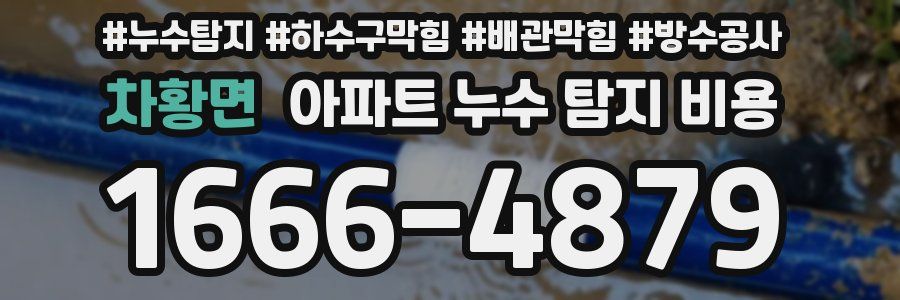 차황면 아파트 누수 탐지 비용