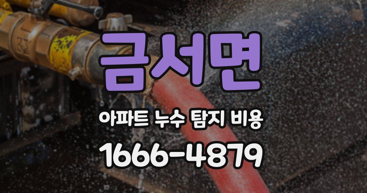 금서면 아파트 누수 탐지 비용