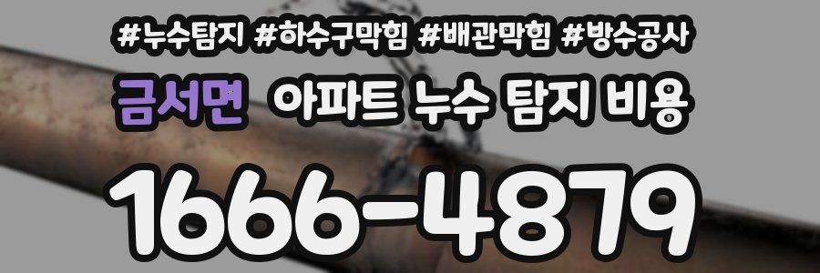금서면 아파트 누수 탐지 비용