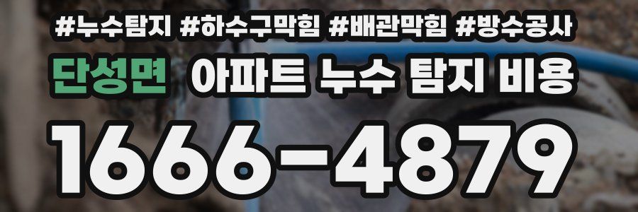 단성면 아파트 누수 탐지 비용