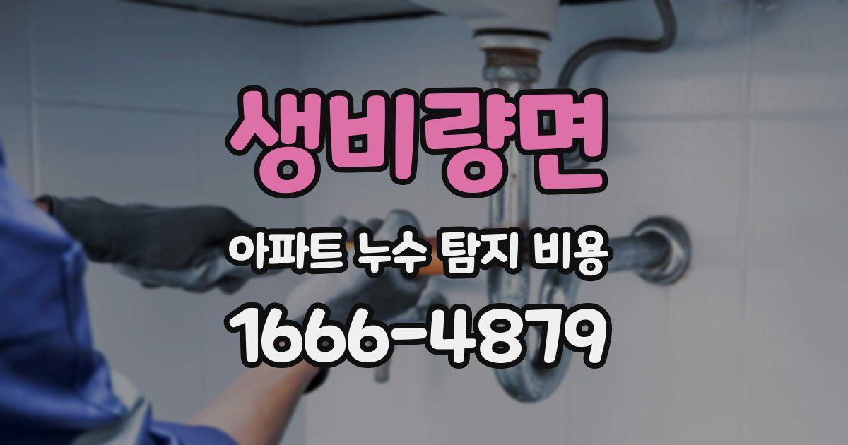 생비량면 아파트 누수 탐지 비용